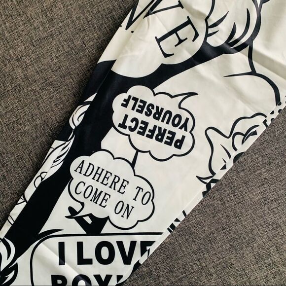 Shein NWT Two Tone Pop Art Print Leggings Comic Book Cartoon - Picture 5 of 14